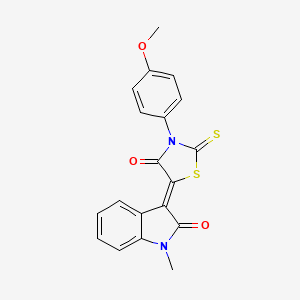 molecular formula C19H14N2O3S2 B4816181 (3Z)-3-[3-(4-methoxyphenyl)-4-oxo-2-thioxo-1,3-thiazolidin-5-ylidene]-1-methyl-1,3-dihydro-2H-indol-2-one 