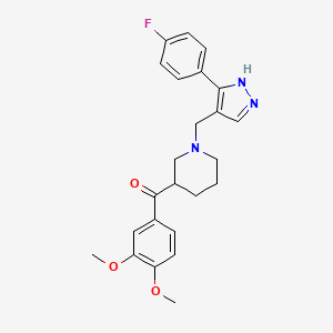 molecular formula C24H26FN3O3 B4816220 (3,4-dimethoxyphenyl)(1-{[3-(4-fluorophenyl)-1H-pyrazol-4-yl]methyl}-3-piperidinyl)methanone 