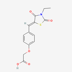 {4-[(3-ethyl-2,4-dioxo-1,3-thiazolidin-5-ylidene)methyl]phenoxy}acetic acid