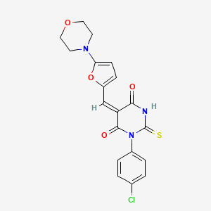 1-(4-chlorophenyl)-5-{[5-(4-morpholinyl)-2-furyl]methylene}-2-thioxodihydro-4,6(1H,5H)-pyrimidinedione