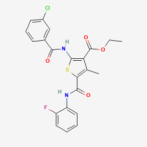 ethyl 2-[(3-chlorobenzoyl)amino]-5-{[(2-fluorophenyl)amino]carbonyl}-4-methyl-3-thiophenecarboxylate