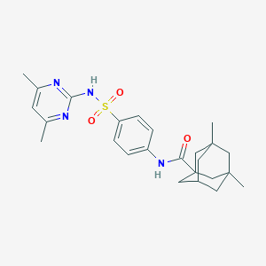 molecular formula C25H32N4O3S B4816310 N-(4-{[(4,6-dimethyl-2-pyrimidinyl)amino]sulfonyl}phenyl)-3,5-dimethyl-1-adamantanecarboxamide 