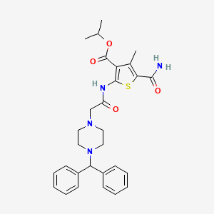 isopropyl 5-(aminocarbonyl)-2-({[4-(diphenylmethyl)-1-piperazinyl]acetyl}amino)-4-methyl-3-thiophenecarboxylate