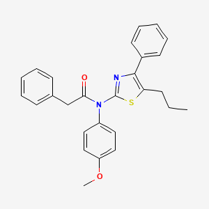 molecular formula C27H26N2O2S B4816323 N-(4-methoxyphenyl)-2-phenyl-N-(4-phenyl-5-propyl-1,3-thiazol-2-yl)acetamide 