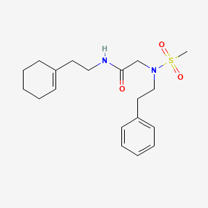 molecular formula C19H28N2O3S B4816342 N~1~-[2-(1-cyclohexen-1-yl)ethyl]-N~2~-(methylsulfonyl)-N~2~-(2-phenylethyl)glycinamide 