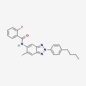 N-[2-(4-butylphenyl)-6-methyl-2H-1,2,3-benzotriazol-5-yl]-2-fluorobenzamide