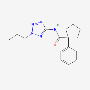 molecular formula C16H21N5O B4816366 1-phenyl-N-(2-propyl-2H-tetrazol-5-yl)cyclopentanecarboxamide 