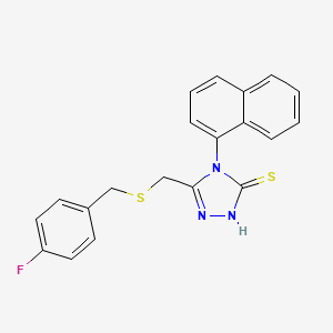 molecular formula C20H16FN3S2 B4816373 5-{[(4-fluorobenzyl)thio]methyl}-4-(1-naphthyl)-4H-1,2,4-triazole-3-thiol 