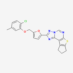 2-{5-[(2-chloro-5-methylphenoxy)methyl]-2-furyl}-9,10-dihydro-8H-cyclopenta[4,5]thieno[3,2-e][1,2,4]triazolo[1,5-c]pyrimidine