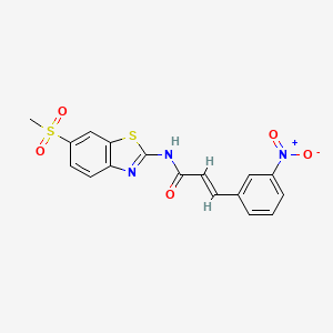 N-[6-(methylsulfonyl)-1,3-benzothiazol-2-yl]-3-(3-nitrophenyl)acrylamide