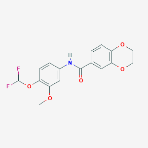 molecular formula C17H15F2NO5 B4816465 N-[4-(difluoromethoxy)-3-methoxyphenyl]-2,3-dihydro-1,4-benzodioxine-6-carboxamide 