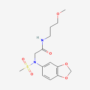 molecular formula C14H20N2O6S B4816474 N~2~-1,3-benzodioxol-5-yl-N~1~-(3-methoxypropyl)-N~2~-(methylsulfonyl)glycinamide 