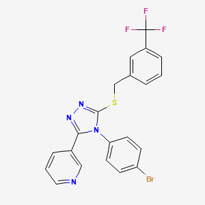 3-(4-(4-bromophenyl)-5-{[3-(trifluoromethyl)benzyl]thio}-4H-1,2,4-triazol-3-yl)pyridine