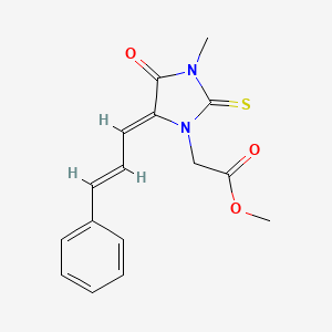 molecular formula C16H16N2O3S B4816498 methyl [3-methyl-4-oxo-5-(3-phenyl-2-propen-1-ylidene)-2-thioxo-1-imidazolidinyl]acetate 