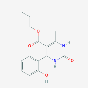 molecular formula C15H18N2O4 B481650 propyl 4-(2-hydroxyphenyl)-6-methyl-2-oxo-3,4-dihydro-1H-pyrimidine-5-carboxylate CAS No. 496964-76-2