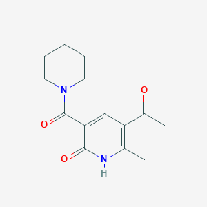 molecular formula C14H18N2O3 B4816510 5-acetyl-6-methyl-3-(piperidin-1-ylcarbonyl)pyridin-2(1H)-one 