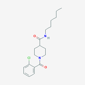 molecular formula C19H27ClN2O2 B4816513 1-(2-chlorobenzoyl)-N-hexyl-4-piperidinecarboxamide 