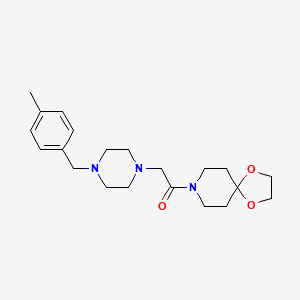 molecular formula C21H31N3O3 B4816520 8-{[4-(4-methylbenzyl)-1-piperazinyl]acetyl}-1,4-dioxa-8-azaspiro[4.5]decane 