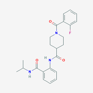 1-(2-FLUOROBENZOYL)-N-{2-[(PROPAN-2-YL)CARBAMOYL]PHENYL}PIPERIDINE-4-CARBOXAMIDE