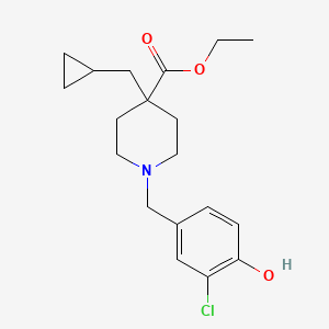 molecular formula C19H26ClNO3 B4816532 ethyl 1-(3-chloro-4-hydroxybenzyl)-4-(cyclopropylmethyl)-4-piperidinecarboxylate 