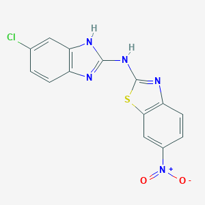 molecular formula C14H8ClN5O2S B481655 N-(6-chloro-1H-benzimidazol-2-yl)-6-nitro-1,3-benzothiazol-2-amine CAS No. 85464-22-8