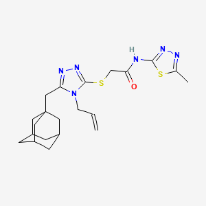 2-{[5-(1-adamantylmethyl)-4-allyl-4H-1,2,4-triazol-3-yl]thio}-N-(5-methyl-1,3,4-thiadiazol-2-yl)acetamide