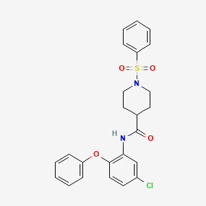 molecular formula C24H23ClN2O4S B4816584 N-(5-chloro-2-phenoxyphenyl)-1-(phenylsulfonyl)-4-piperidinecarboxamide 