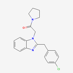 molecular formula C20H20ClN3O B4816597 2-{2-[(4-chlorophenyl)methyl]-1H-1,3-benzodiazol-1-yl}-1-(pyrrolidin-1-yl)ethan-1-one 