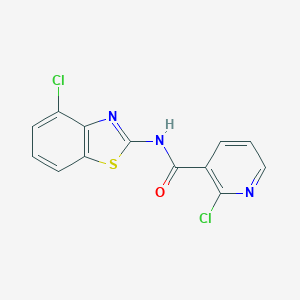 molecular formula C13H7Cl2N3OS B481660 2-chloro-N-(4-chloro-1,3-benzothiazol-2-yl)pyridine-3-carboxamide CAS No. 85678-88-2