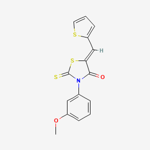 molecular formula C15H11NO2S3 B4816611 3-(3-methoxyphenyl)-5-(2-thienylmethylene)-2-thioxo-1,3-thiazolidin-4-one 