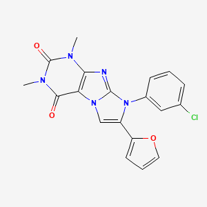 molecular formula C19H14ClN5O3 B4816637 8-(3-CHLOROPHENYL)-7-(FURAN-2-YL)-1,3-DIMETHYL-1H,2H,3H,4H,8H-IMIDAZO[1,2-G]PURINE-2,4-DIONE 