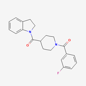 molecular formula C21H21FN2O2 B4816648 1-{[1-(3-fluorobenzoyl)-4-piperidinyl]carbonyl}indoline 