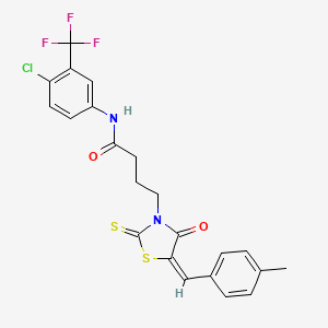 N-[4-chloro-3-(trifluoromethyl)phenyl]-4-[5-(4-methylbenzylidene)-4-oxo-2-thioxo-1,3-thiazolidin-3-yl]butanamide