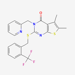 5,6-dimethyl-3-(2-pyridinylmethyl)-2-{[2-(trifluoromethyl)benzyl]thio}thieno[2,3-d]pyrimidin-4(3H)-one