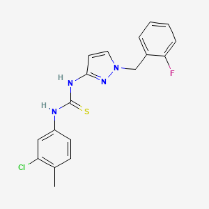 molecular formula C18H16ClFN4S B4816707 N-(3-chloro-4-methylphenyl)-N'-[1-(2-fluorobenzyl)-1H-pyrazol-3-yl]thiourea 