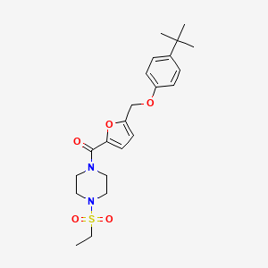 molecular formula C22H30N2O5S B4816730 1-{5-[(4-tert-butylphenoxy)methyl]-2-furoyl}-4-(ethylsulfonyl)piperazine 