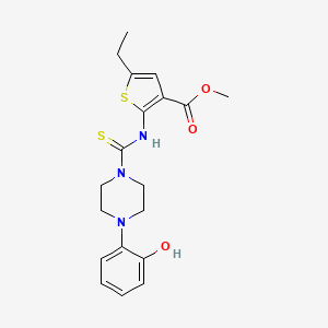 molecular formula C19H23N3O3S2 B4816749 methyl 5-ethyl-2-({[4-(2-hydroxyphenyl)-1-piperazinyl]carbonothioyl}amino)-3-thiophenecarboxylate 