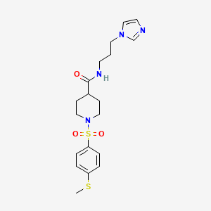 N-[3-(1H-imidazol-1-yl)propyl]-1-{[4-(methylthio)phenyl]sulfonyl}-4-piperidinecarboxamide