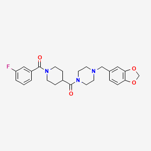 1-(1,3-benzodioxol-5-ylmethyl)-4-{[1-(3-fluorobenzoyl)-4-piperidinyl]carbonyl}piperazine