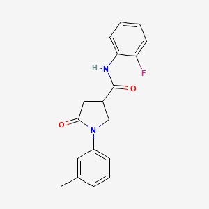 molecular formula C18H17FN2O2 B4816847 N-(2-fluorophenyl)-1-(3-methylphenyl)-5-oxo-3-pyrrolidinecarboxamide 