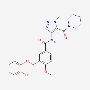 3-[(2-bromophenoxy)methyl]-4-methoxy-N-[1-methyl-5-(1-piperidinylcarbonyl)-1H-pyrazol-4-yl]benzamide