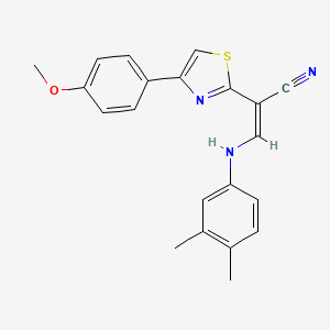 molecular formula C21H19N3OS B4816867 3-[(3,4-dimethylphenyl)amino]-2-[4-(4-methoxyphenyl)-1,3-thiazol-2-yl]acrylonitrile 