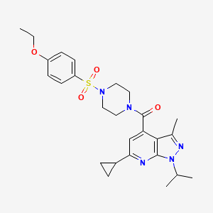 (6-CYCLOPROPYL-1-ISOPROPYL-3-METHYL-1H-PYRAZOLO[3,4-B]PYRIDIN-4-YL){4-[(4-ETHOXYPHENYL)SULFONYL]PIPERAZINO}METHANONE