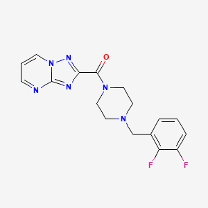 molecular formula C17H16F2N6O B4816967 2-{[4-(2,3-difluorobenzyl)-1-piperazinyl]carbonyl}[1,2,4]triazolo[1,5-a]pyrimidine 