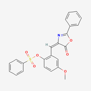 4-methoxy-2-[(5-oxo-2-phenyl-1,3-oxazol-4(5H)-ylidene)methyl]phenyl benzenesulfonate