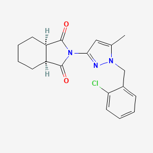 molecular formula C19H20ClN3O2 B4816980 (3aR,7aS)-2-[1-(2-chlorobenzyl)-5-methyl-1H-pyrazol-3-yl]hexahydro-1H-isoindole-1,3(2H)-dione 