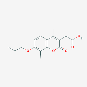 molecular formula C16H18O5 B4816988 (4,8-dimethyl-2-oxo-7-propoxy-2H-chromen-3-yl)acetic acid 