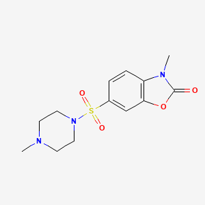 molecular formula C13H17N3O4S B4817023 3-methyl-6-[(4-methyl-1-piperazinyl)sulfonyl]-1,3-benzoxazol-2(3H)-one 