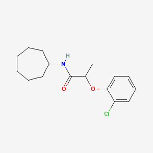 molecular formula C16H22ClNO2 B4817056 2-(2-chlorophenoxy)-N-cycloheptylpropanamide 