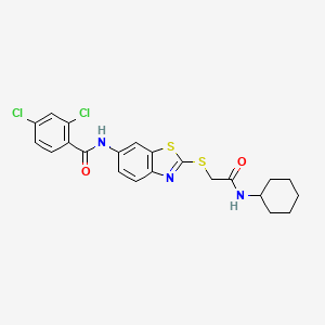 molecular formula C22H21Cl2N3O2S2 B4817069 2,4-dichloro-N-(2-{[2-(cyclohexylamino)-2-oxoethyl]thio}-1,3-benzothiazol-6-yl)benzamide 